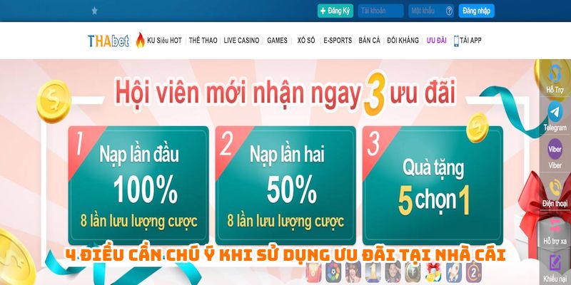 4 điều cần chú ý khi sử dụng ưu đãi tại nhà cái